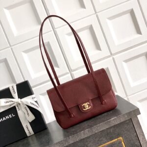 Chanel Preppy Coco Bag Burgundy Gold