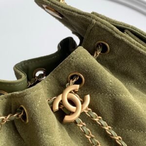 Alternative view of Chanel 25 Khaki Gold Suede in Mini