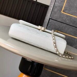 Alternative view of Chanel Kelly Clutch in White Gold