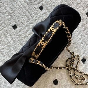 Alternative view of Chanel Flap Bag Velvet and Silk in Black Gold