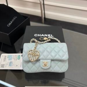 Chanel Mini Flap Charm Bag Light Blue