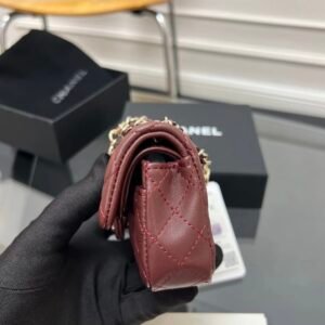 Alternative view of Chanel Mini Flap Charm Bag Burgundy