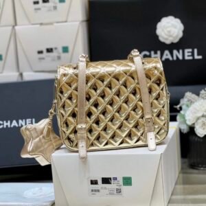 Alternative view of Chanel Metallic Flap Bag in Gold with Star Coin Purse