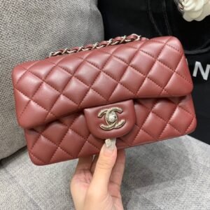 Alternative view of Chanel Flap Bag Burgundy Silver in Mini