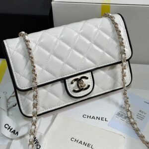 Chanel Flap Bag White Black