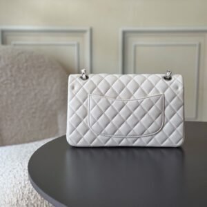Alternative view of Chanel Flap Bag White Silver in Medium