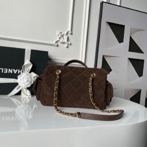 Alternative view of Chanel Bowling Bag Dark Brown Gold Suede