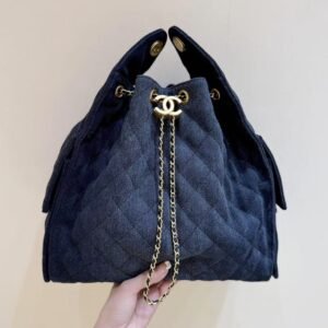 Alternative view of Chanel 25 Black Denim in Medium