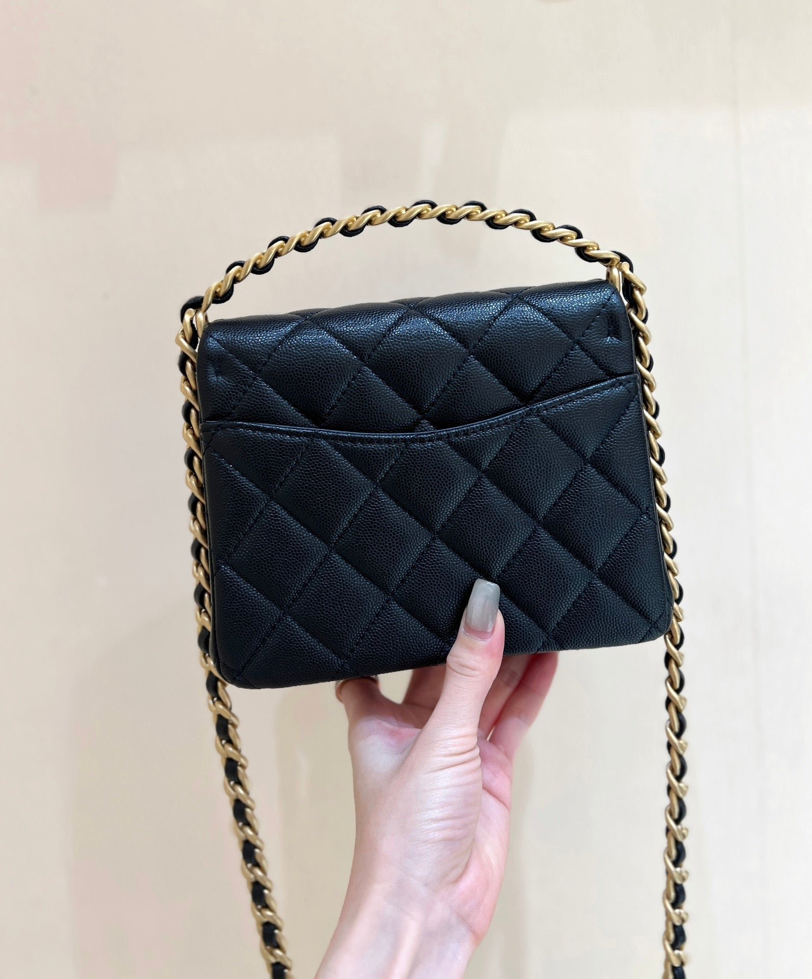 Chanel Top Handle Bag Black Gold - Afbeelding 2