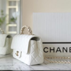Alternative view of Chanel Crystal Top Handle Bag White