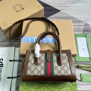Alternative view of Gucci Jackie 1961 Tote Bag Beige Brown Canvas