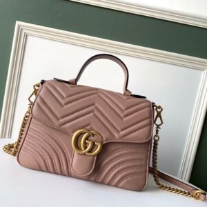 Gucci Marmont Top Handle Nude Beige Gold