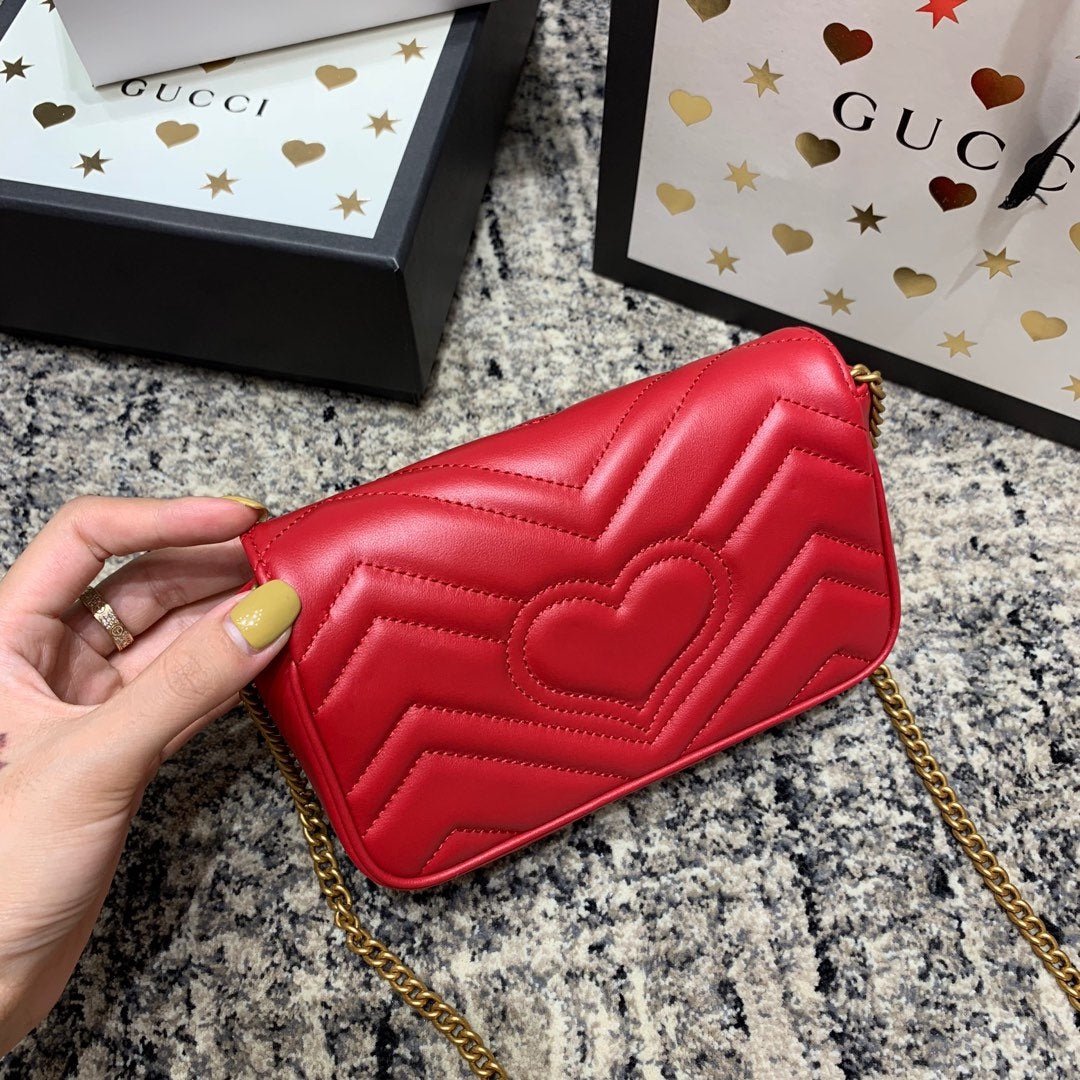 Gucci Marmont Red Gold Mini - Afbeelding 3