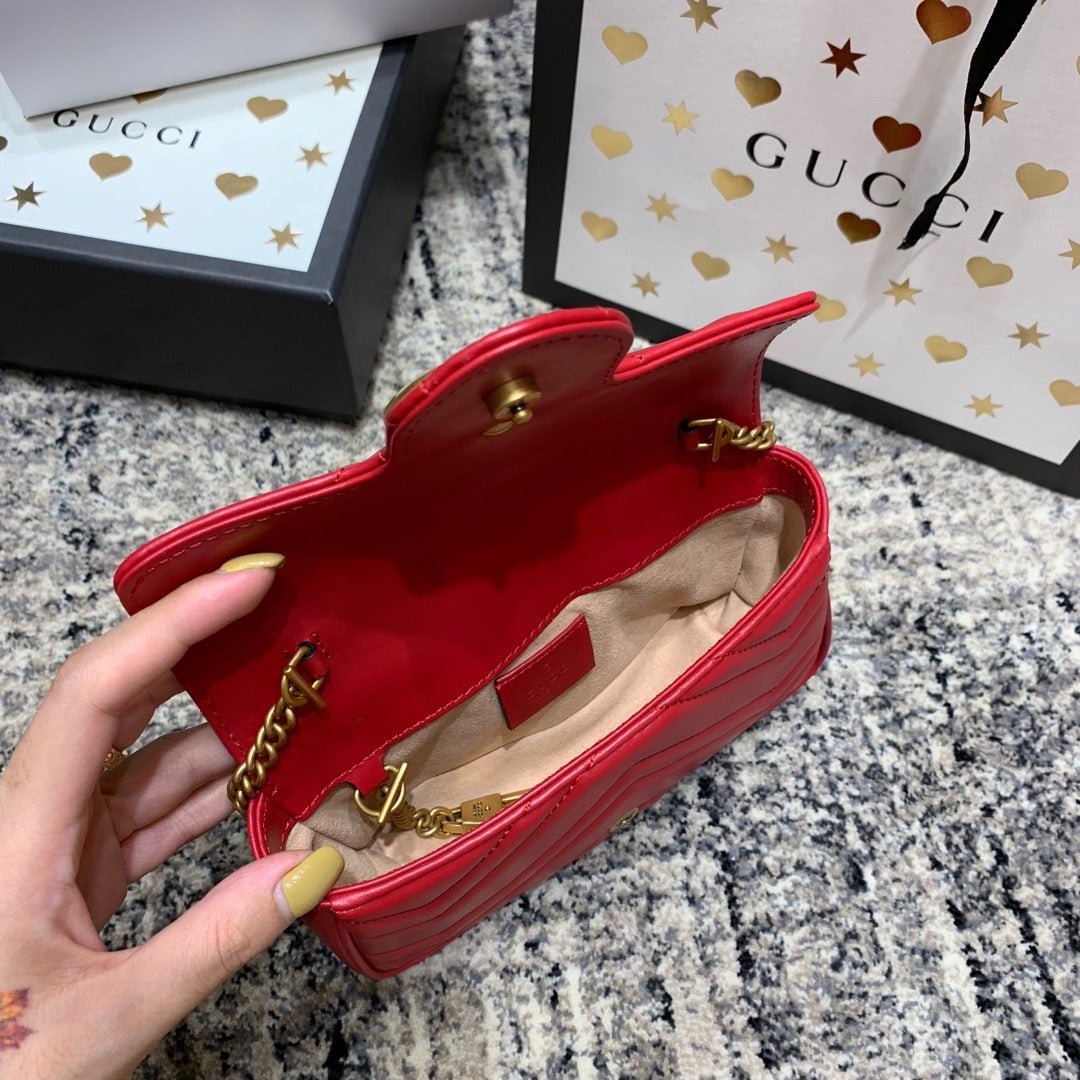 Gucci Marmont Red Gold Mini - Afbeelding 5
