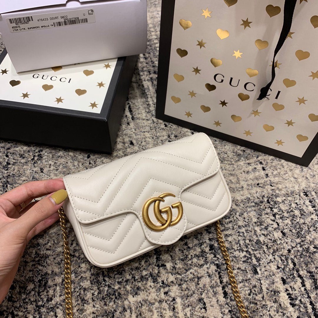 Gucci Marmont White Gold Mini