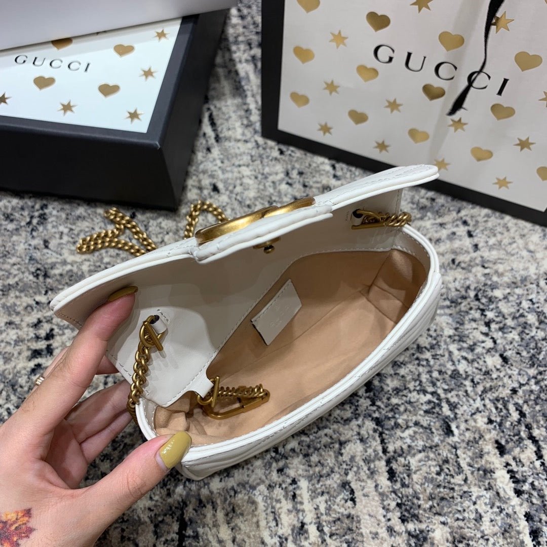 Gucci Marmont White Gold Mini - Afbeelding 5