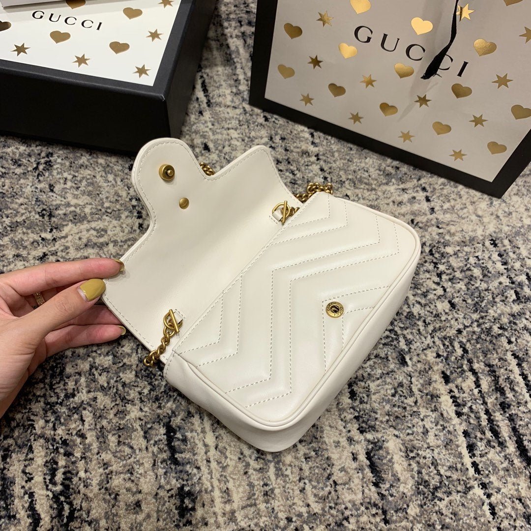 Gucci Marmont White Gold Mini - Afbeelding 7