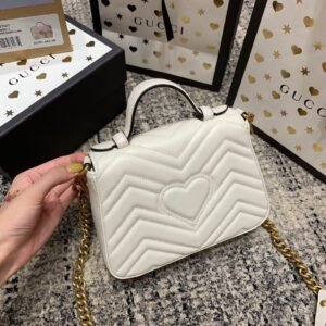 Alternative view of Gucci Marmont Mini Top Handle White Gold