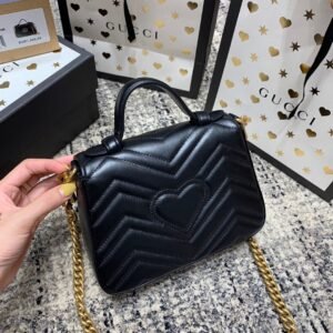 Alternative view of Gucci Marmont Mini Top Handle Black Gold