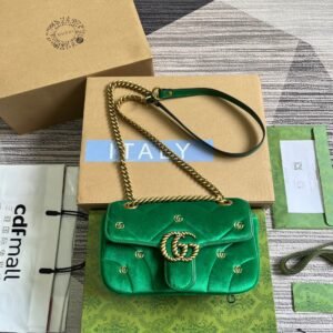 Gucci Marmont Velvet Green Gold