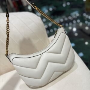 Alternative view of Gucci Marmont White Gold Shoulder Bag Small