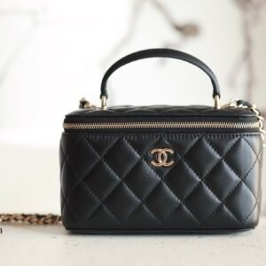 Chanel Top Handle Vanity Black Gold