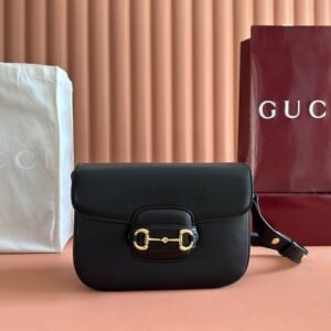 Gucci Horsebit 1955 Black Gold in Medium