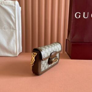 Alternative view of Gucci Horsebit 1955 Bag in Brown Beige with Chain