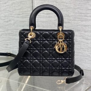 Dior Medium Lady Dior Black Gold