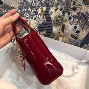 Alternative view of Dior Mini Lady Dior Bag Red Patent Gold