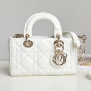 Dior Micro Lady D-Joy Bag White Gold