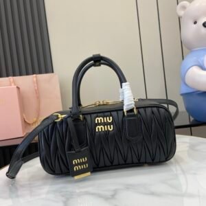 Miu Miu Large Arcadie Bag Black Gold