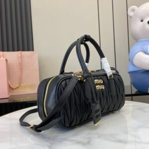 Alternative view of Miu Miu Large Arcadie Bag Black Gold