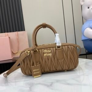 Miu Miu Large Arcadie Bag Caramel Gold