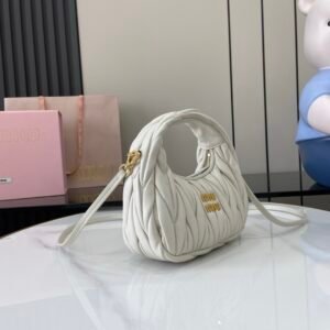 Alternative view of Miu Miu Mini Wander Bag White Gold