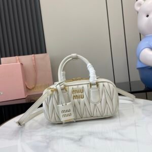 Miu Miu Medium Arcadie Bag White Gold