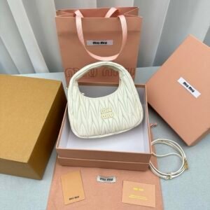 Miu Miu Small Wander Bag White Gold