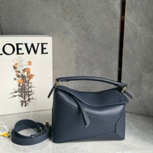 Loewe Small Puzzle Edge Bag Navy Gold