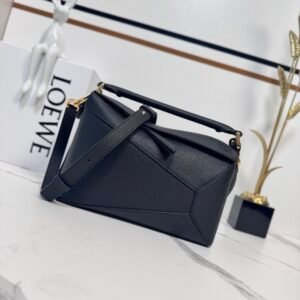 Loewe Small Puzzle Edge Bag Black Gold