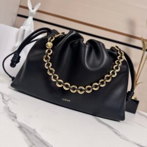 Loewe Large Flamenco Purse in Black Gold