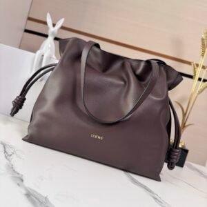 Loewe Large Flamenco Bag in Chocolate