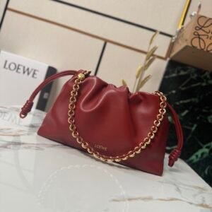 Loewe Medium Flamenco Purse in Burnt Red Gold