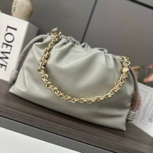 Loewe Large Flamenco Purse in Shell Grey Gold