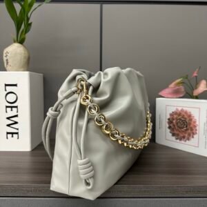 Alternative view of Loewe Large Flamenco Purse in Shell Grey Gold