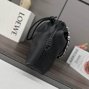 Alternative view of Loewe Large Flamenco Purse in Black Silver