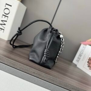 Alternative view of Loewe Medium Flamenco Purse in Black Silver