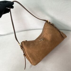 Alternative view of Prada Medium Aimée Bag Brown Gold Suede