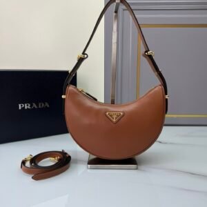 Prada Small Arqué Bag Brown Gold
