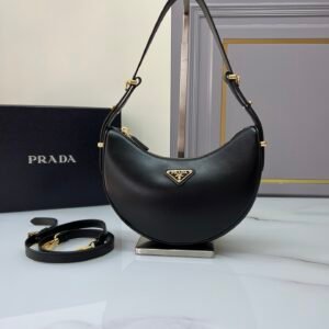 Prada Small Arqué Bag Black Gold