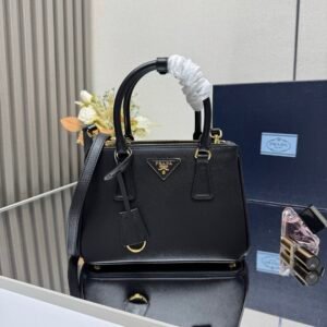Prada Small Galleria Bag Black Gold